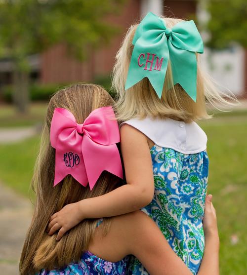Monogrammed Girl's Grosgrain Hair Bow Assorted Colors  Apparel & Accessories > Clothing Accessories > Hair Accessories > Hair Pins & Clips