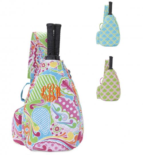 Monogrammed Quilted Tennis Bags 3 Patterns Sporting Goods  Racquet ...