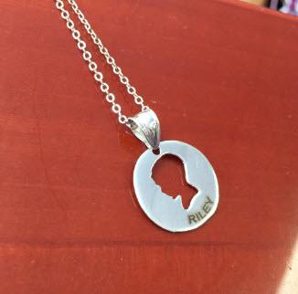 Personalized Boy Silhouette Pendant   Apparel & Accessories > Jewelry > Necklaces