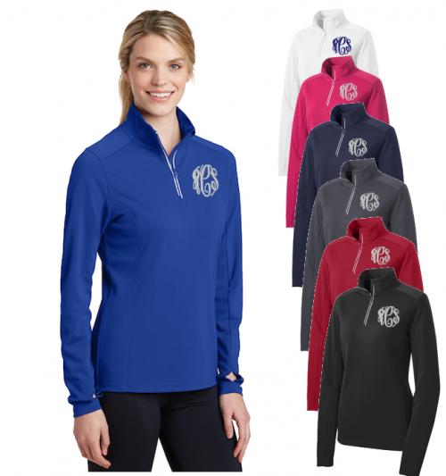  Monogrammed Ladies Sports Pullover  Apparel & Accessories > Clothing > Activewear > Active Jackets