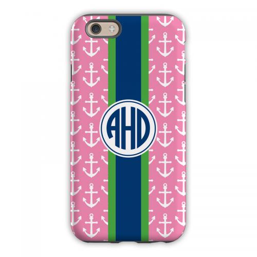 Monogrammed Phone Case Anchors Ribbon    Electronics > Communications > Telephony > Mobile Phone Accessories > Mobile Phone Cases