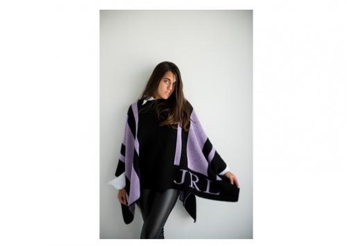 Butterscotch Blankets Ladies Personalized Striped Knit Poncho  Apparel & Accessories > Clothing Accessories > Scarves & Shawls