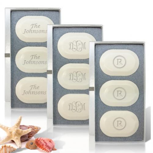 Personalized Carved Gift Soap Set of Three  Health & Beauty > Personal Care > Cosmetics > Bath & Body > Bar Soap