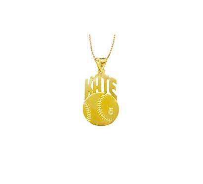 Monogrammed Baseball Necklace For Mom  Apparel & Accessories > Jewelry > Necklaces
