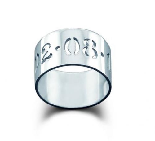 Sterling Silver Cut-Out  Date Ring 10 mm  Apparel & Accessories > Jewelry > Rings