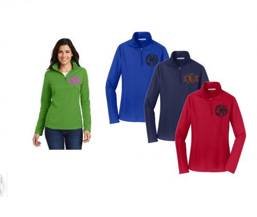 Monogrammed Ladies Pinpoint Mesh Pullover  Apparel & Accessories > Clothing > Activewear > Active Shirts