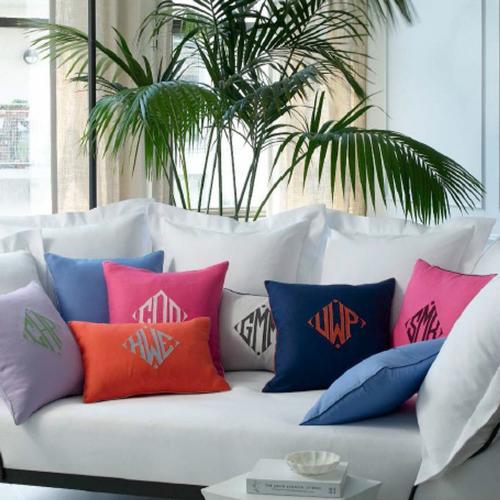 Matouk Insignia Monogrammed Linen Pillow  Home & Garden > Decor > Throw Pillows