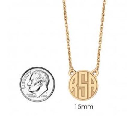 Monogrammed Necklace Recessed with Block Initial  Apparel & Accessories > Jewelry > Necklaces
