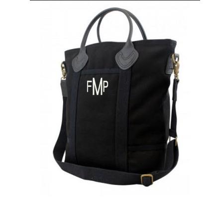 Monogrammed Flight Shoulder Bag in Solid Black   Luggage & Bags > Messenger Bags