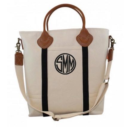 Monogrammed Shoulder Bag in Black Trim   Luggage & Bags > Messenger Bags