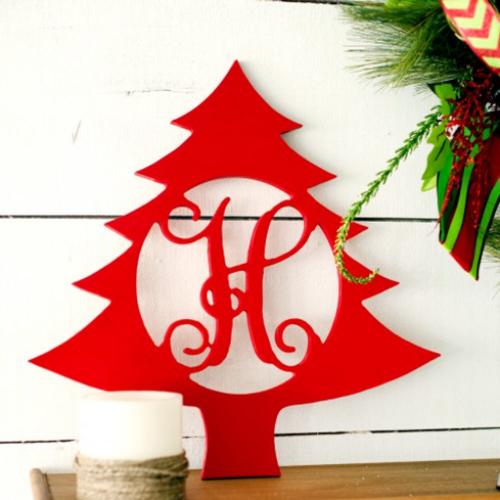 Wood Christmas Tree Monogram Personalize to Your Decor  Home & Garden > Decor > Seasonal & Holiday Decorations
