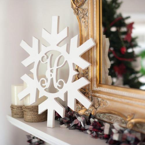 Wood Snowflake Monogram Personalize to Your Decor  Home & Garden > Decor > Seasonal & Holiday Decorations