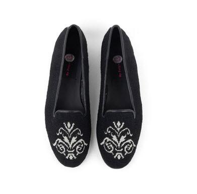 By Paige Metallic Silver Scroll Ladies Needlepoint Loafers   Apparel & Accessories > Shoes > Loafers