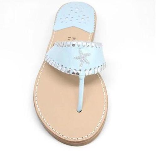 Palm Beach Aubrey Starfish Sandals in Sky and Silver  Apparel & Accessories > Shoes > Sandals > Thongs & Flip-Flops