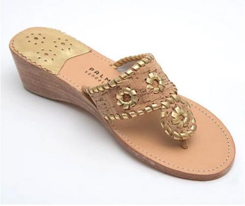 Palm Beach Mid Wedge Cork with Gold Sandals  Apparel & Accessories > Shoes > Sandals > Thongs & Flip-Flops