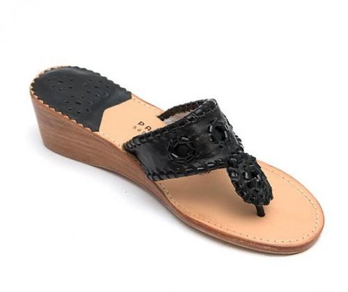 Palm Beach Mid Wedge Black with Black Patent Sandals  Apparel & Accessories > Shoes > Sandals > Thongs & Flip-Flops