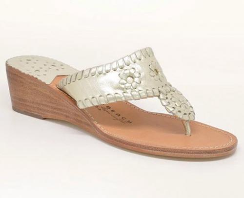 Preppy Palm Beach Mid Wedge Platinum Sandals  Apparel & Accessories > Shoes > Sandals > Thongs & Flip-Flops