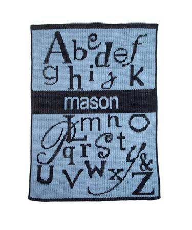 Monogrammed Knit ABC's and Name Blanket   Home & Garden > Linens & Bedding > Bedding > Blankets > Throws
