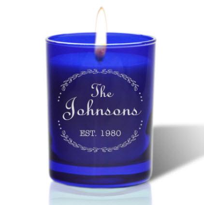 Personalized Cobalt Candle  Home & Garden > Decor > Candles