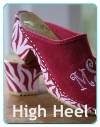 monogrammed high heel wooden clogs
