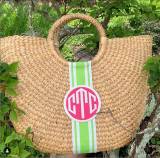 Queen Bea Monogrammed Large Half Moon Basket