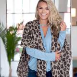 Monogrammed Leopard Print Kennedy Shawl