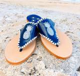 Palm Beach Classic Pineapple Sandals Navy  . . . 