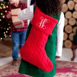 Personalized Red Cable Knit Stocking