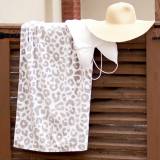 Personalized Natural Leopard Beach Towel