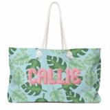 Clairebella Personalized Tropical Blue Tote