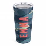 Clairebella Large Camo Blue Tumbler