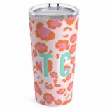 Clairebella Large Leopard Spots Pink Tumbler