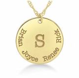 Personalized Family Initial Disc Necklace