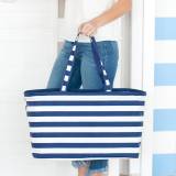 Monogrammed Navy Stripe Ultimate Tote