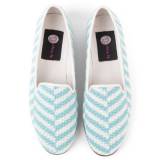 Needlepoint Aqua Herringbone By Paige  . . . 