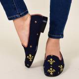 Needlepoint Fleur De Lis On Navy By Paige  . . . 