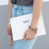 Boulevard Lisa Canvas Clutch Monogrammed