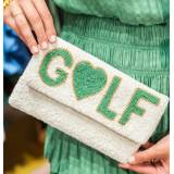 Lisi Lerch Golf Love Beaded Clutch Green