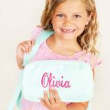 Monogrammed Mint Logan Accessory Bag