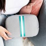 Teal Stripe Neoprene Cosmetic Bag