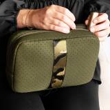 Camo Stripe Neoprene Cosmetic Bag