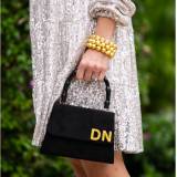 Lisi Lerch Lulu Black Suede Monogram Bag