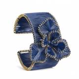 Lisi Lerch Kaia Raffia Flower Cuff Navy