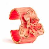 Lisi Lerch Kaia Raffia Flower Cuff Orange