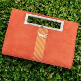 Lisi Lerch Chloe Suede Clutch Pumpkin  . . . 