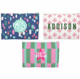 Clairebella Small Flat Zip Monogrammed Pouch