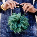 Lisi Lerch Lulu Blue Plaid Feather Clutch