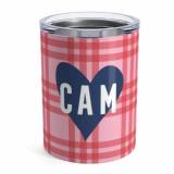 Clairebella Plaid And Heart Small Tumbler