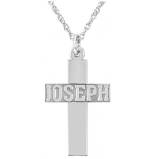 Small Cross Name Pendant Necklace