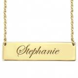 Rectangle Cursive Name Bar Necklace